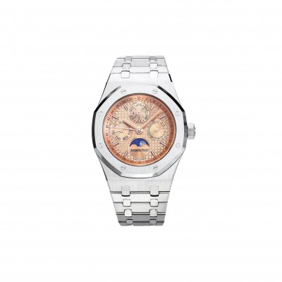 AUDEMARS PIGUET ROYAL OAK PERPETUAL SALMON DIAL WATCH 26615TI.OO.1220TI.01